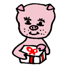 Pig of the gay of the mustache sticker #5782476