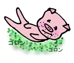 Pig of the gay of the mustache sticker #5782480