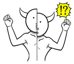 White guy and rounded grew of horn 3 sticker #5783402