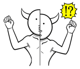 White guy and rounded grew of horn 3 sticker #5783402