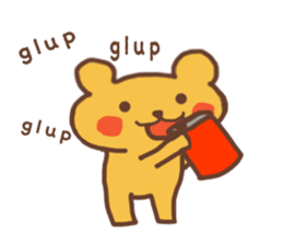 Yellow bear cute English ver sticker #5784248