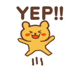 Yellow bear cute English ver sticker #5784250