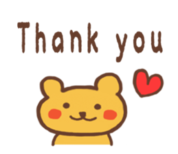 Yellow bear cute English ver sticker #5784258
