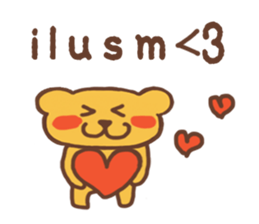 Yellow bear cute English ver sticker #5784262