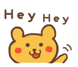 Yellow bear cute English ver sticker #5784263