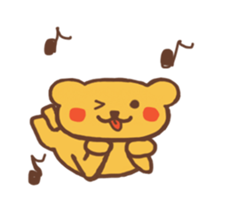 Yellow bear cute English ver sticker #5784276