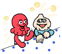 Garlic and octopus 2 sticker #5785040