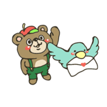 A bear and bird sticker #5786448