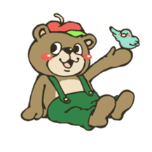 A bear and bird sticker #5786454