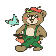 A bear and bird sticker #5786463