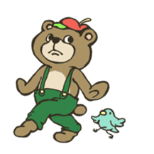 A bear and bird sticker #5786478