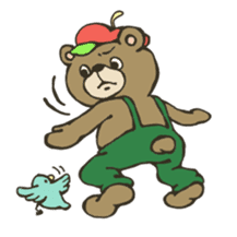 A bear and bird sticker #5786480