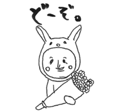 Usao-kun (a part rabbit, part man) sticker #5786778