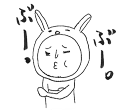 Usao-kun (a part rabbit, part man) sticker #5786780
