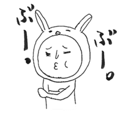 Usao-kun (a part rabbit, part man) sticker #5786780