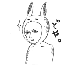 Usao-kun (a part rabbit, part man) sticker #5786784