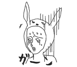 Usao-kun (a part rabbit, part man) sticker #5786785