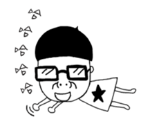 Spectacled guy counterattack sticker #5788167