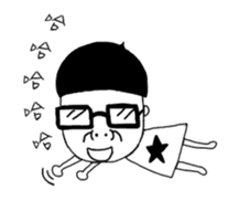 Spectacled guy counterattack sticker #5788167