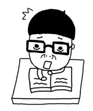 Spectacled guy counterattack sticker #5788189