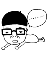 Spectacled guy counterattack sticker #5788191