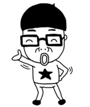 Spectacled guy counterattack sticker #5788201