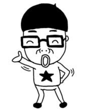 Spectacled guy counterattack sticker #5788201