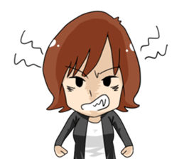 Grumpy woman sticker #5789375