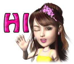 3D pretty girl Comi. sticker #5790524