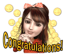 3D pretty girl Comi. sticker #5790529