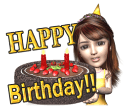 3D pretty girl Comi. sticker #5790530