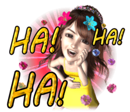 3D pretty girl Comi. sticker #5790533