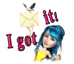 3D pretty girl Comi. sticker #5790535