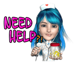 3D pretty girl Comi. sticker #5790538