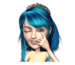 3D pretty girl Comi. sticker #5790539