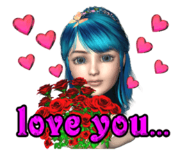 3D pretty girl Comi. sticker #5790541