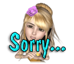 3D pretty girl Comi. sticker #5790545