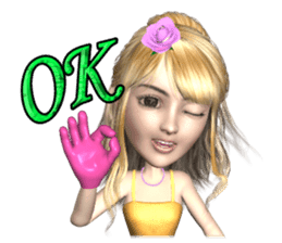 3D pretty girl Comi. sticker #5790548