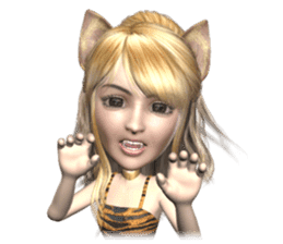 3D pretty girl Comi. sticker #5790549