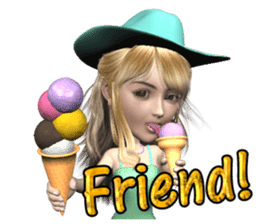 3D pretty girl Comi. sticker #5790552