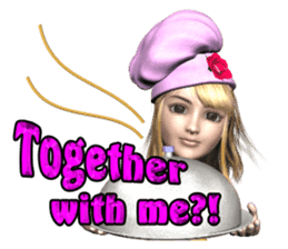 3D pretty girl Comi. sticker #5790553