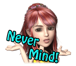 3D pretty girl Comi. sticker #5790554