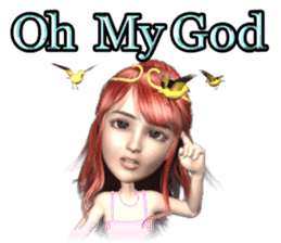3D pretty girl Comi. sticker #5790555