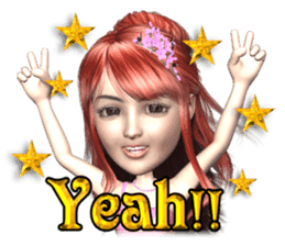 3D pretty girl Comi. sticker #5790556