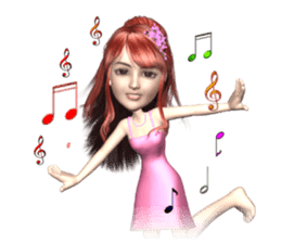 3D pretty girl Comi. sticker #5790557