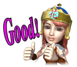 3D pretty girl Comi. sticker #5790560