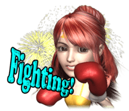 3D pretty girl Comi. sticker #5790562