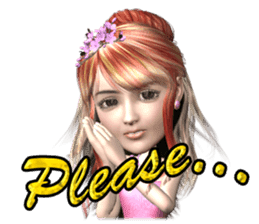 3D pretty girl Comi. sticker #5790563