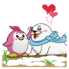 Gray Seal & Pink Penguin sticker #5790788