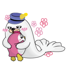 Gray Seal & Pink Penguin sticker #5790789